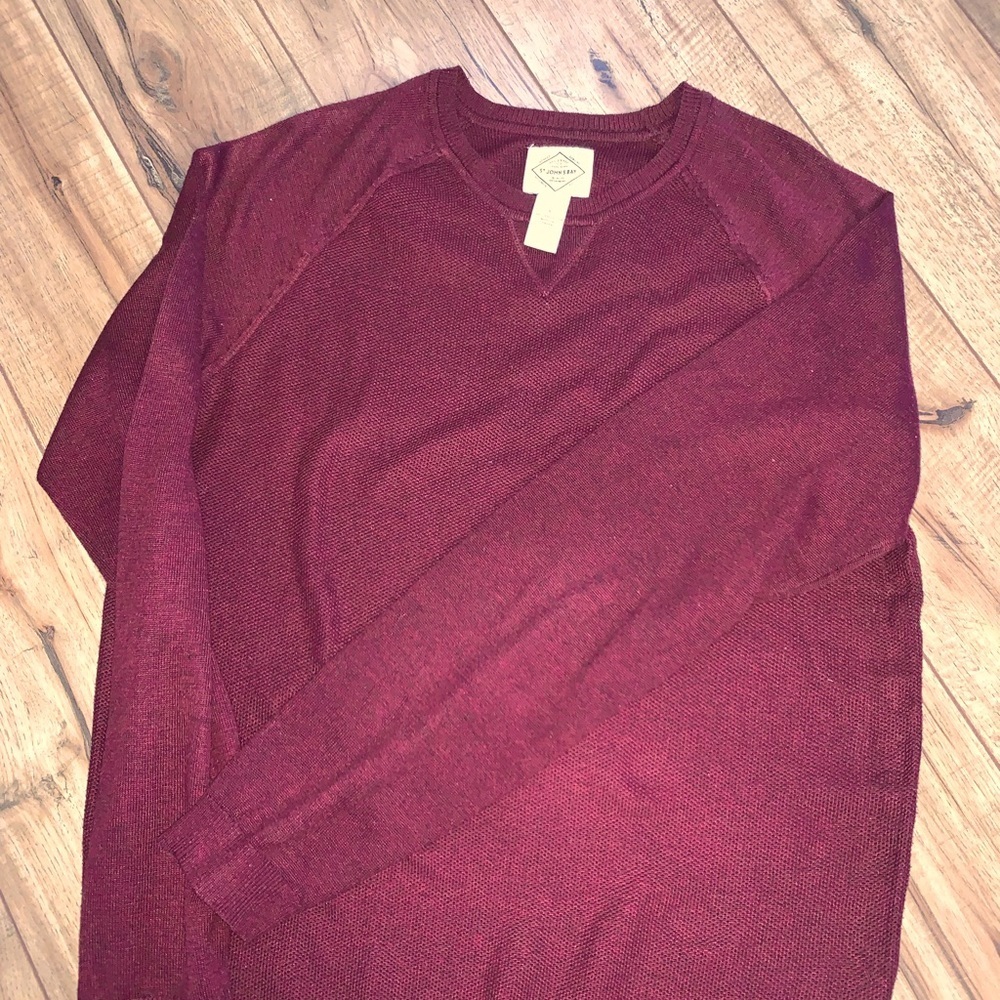 St JOHN’S BAY Men’s Sweater Pinot Noir Long Sleeve Size S